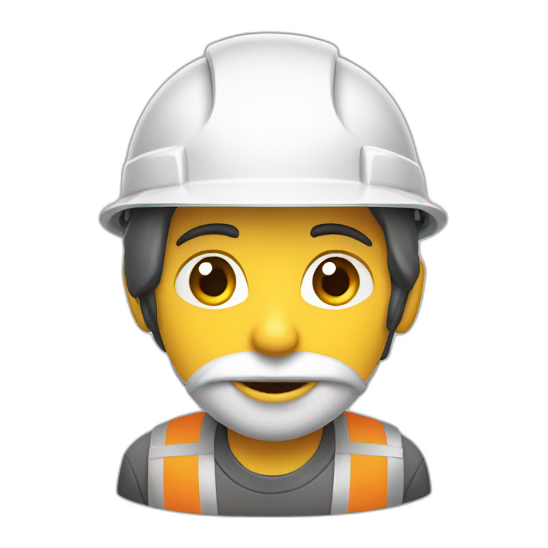 engineer, white hard hat,  emoji