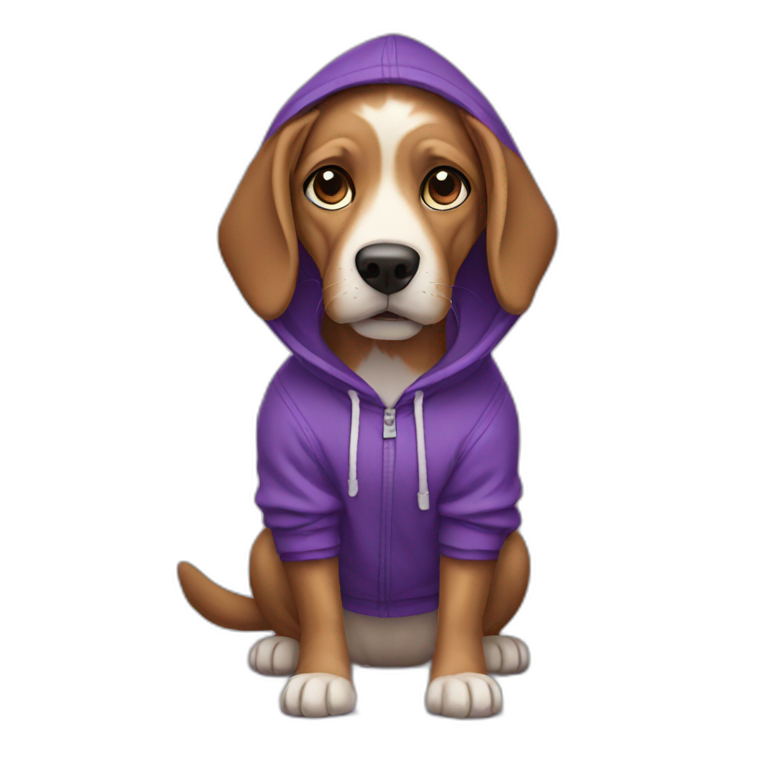 dog in purple hoodie emoji