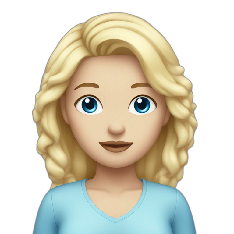 Cute woman with blonde hair and blue eyes emoji