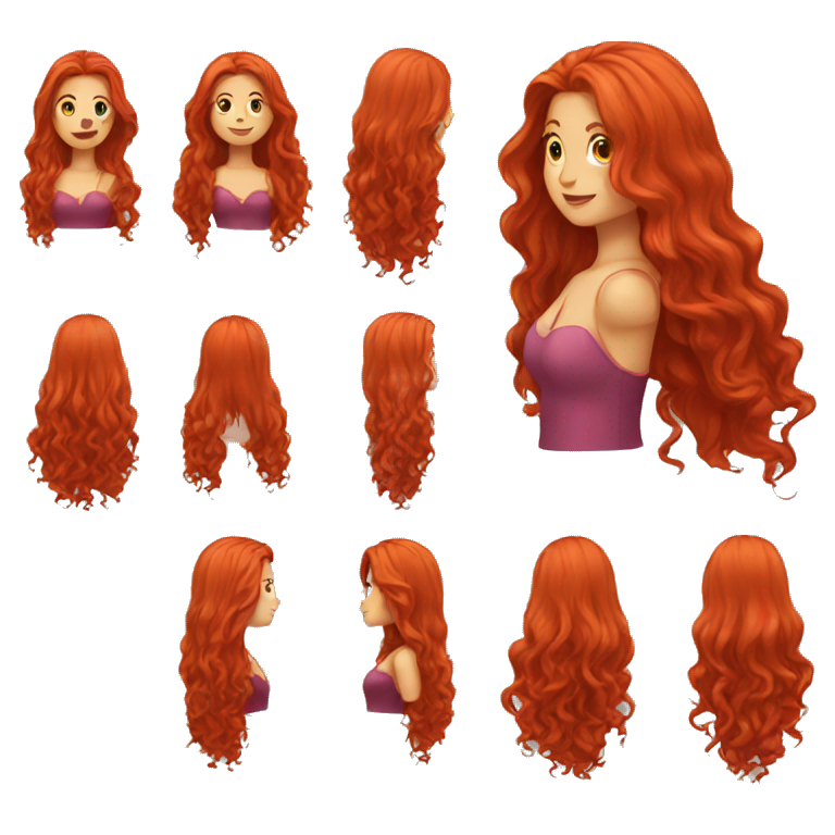 red long hair emoji