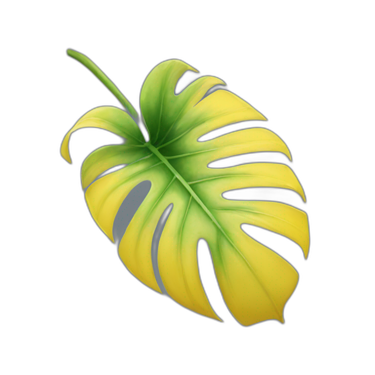Yellow monstera leaf emoji