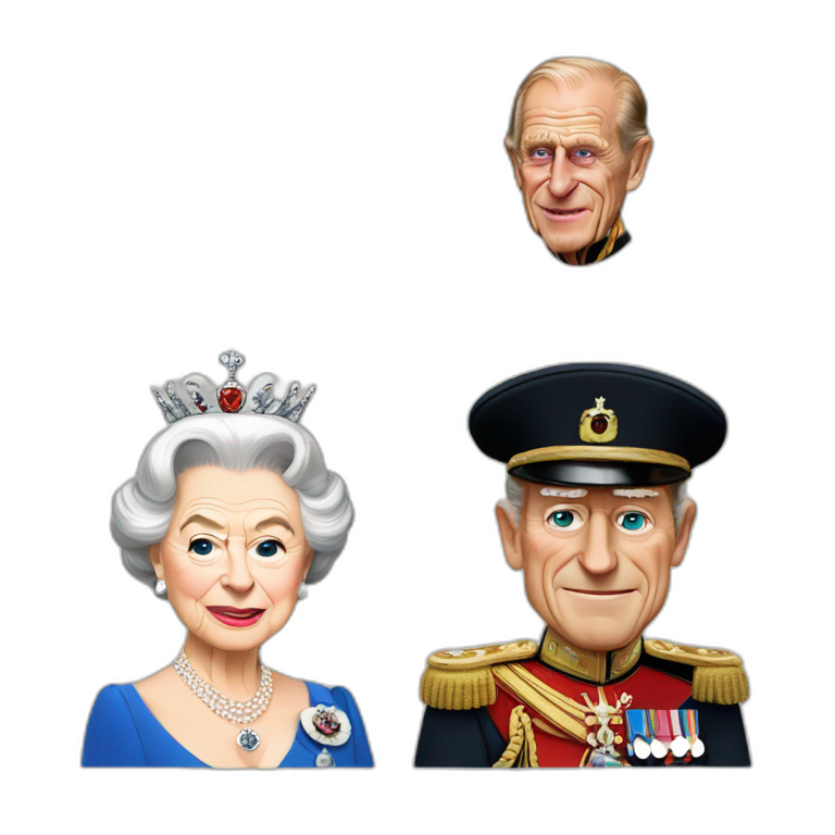 Queen Elizabeth II and Prince Philip emoji