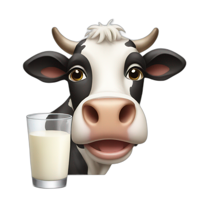 cow drinking milk emoji