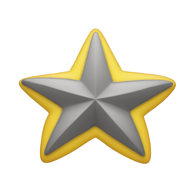 Half yellow half grey star emoji