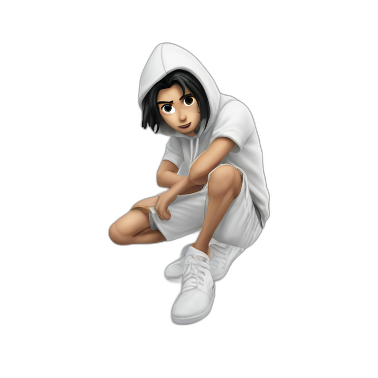 calm gazing in white hoodie emoji