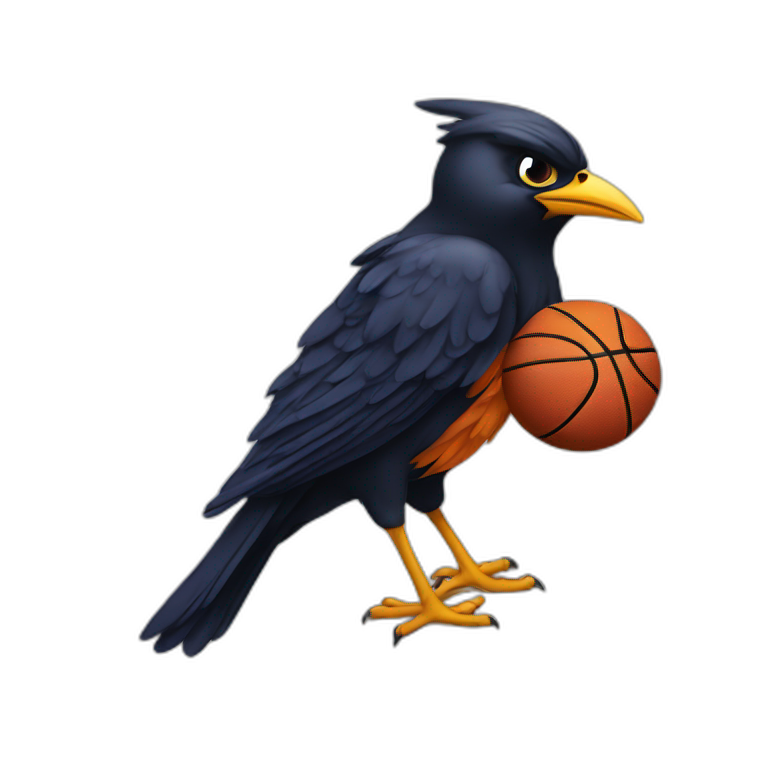 Atlanta birds basketball mascot logo black bird emoji