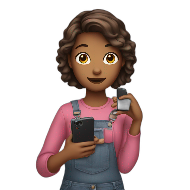girl holding a phone emoji