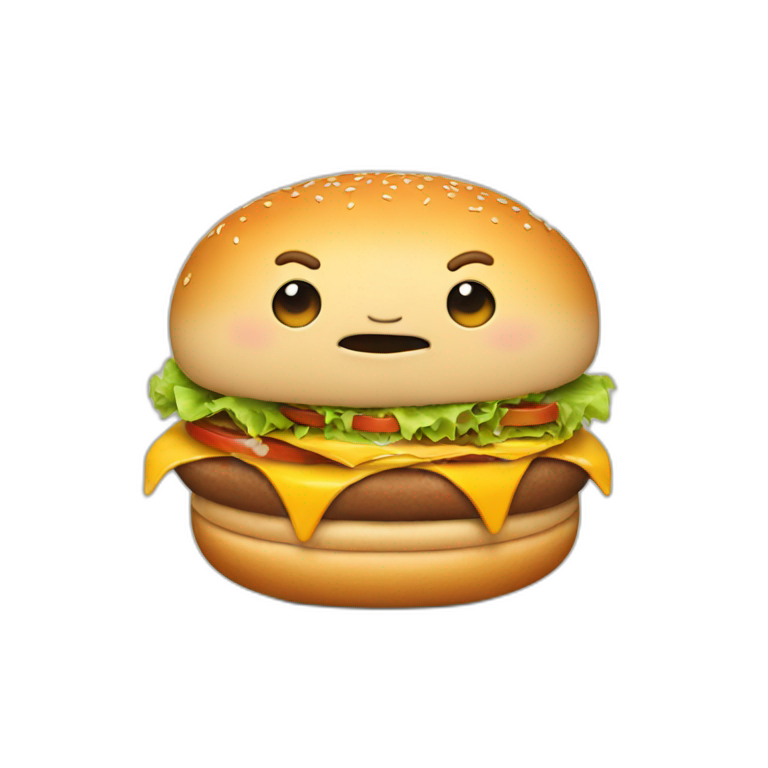 Fat man eating a burger emoji