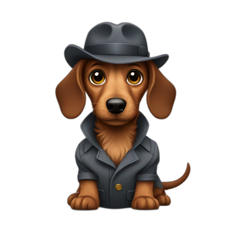 wire-haired dachshund detective emoji