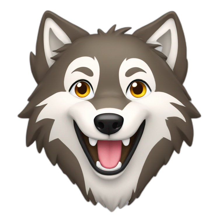 Happy wolf emoji
