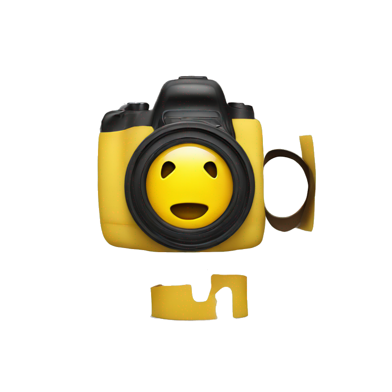 yellow emoji taking picture with camera emoji