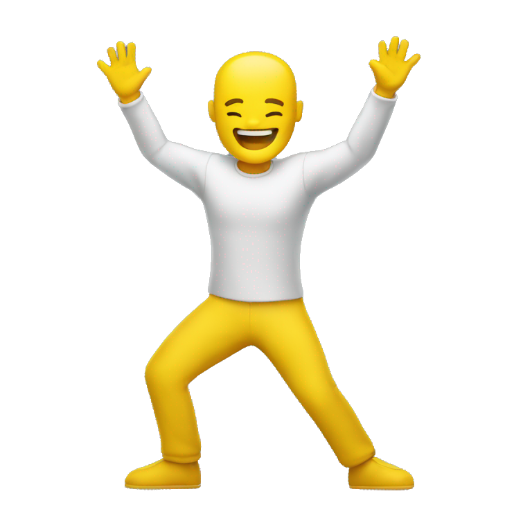 Yellow man (full body) (hands raised) (side view) emoji
