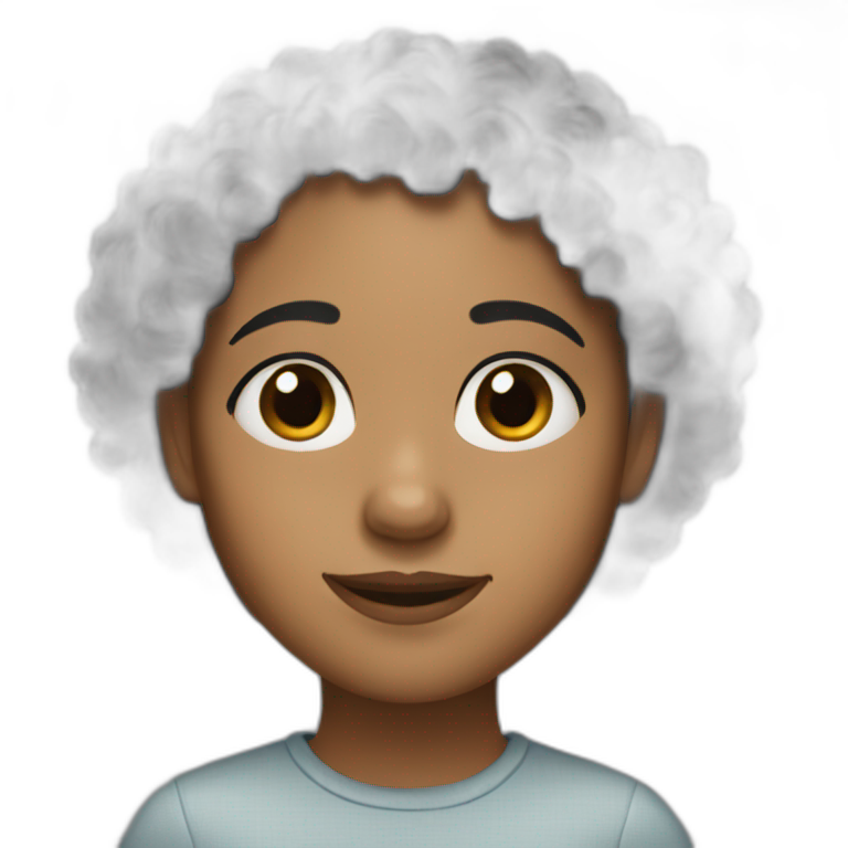 Curly hair girl with black hair emoji