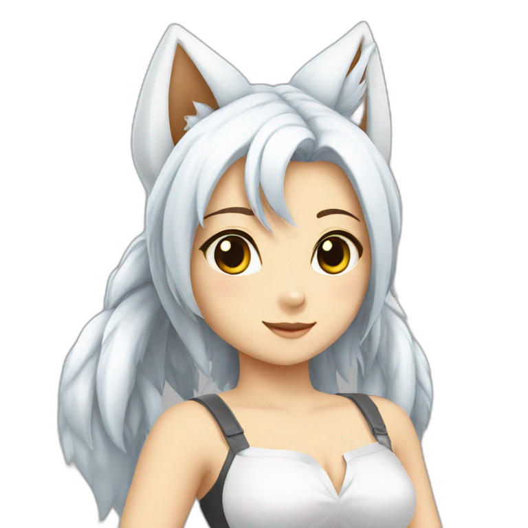 twintails-white-fox emoji
