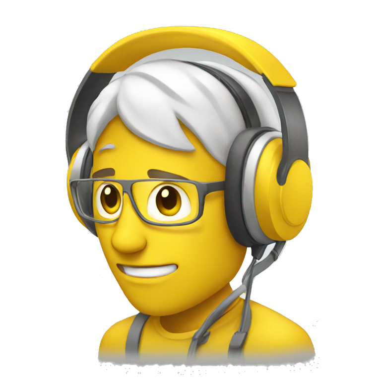 yellow man with headphones emoji