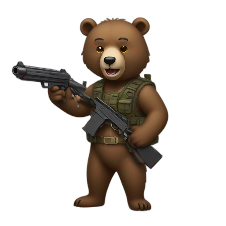 Bear holding a gun emoji