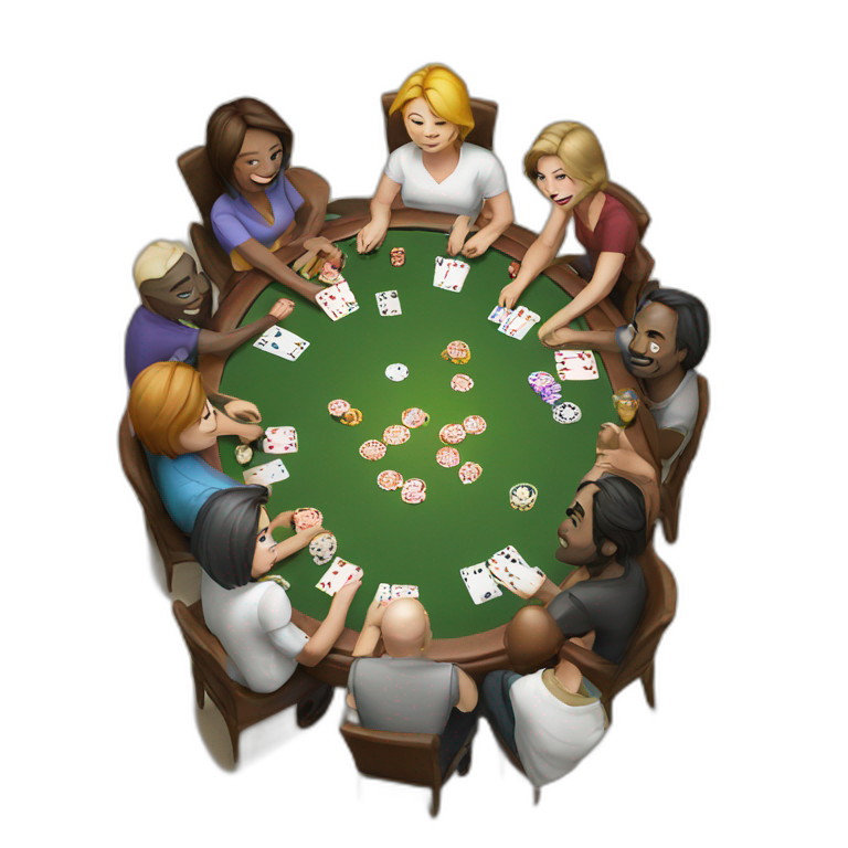 8 people play poker emoji