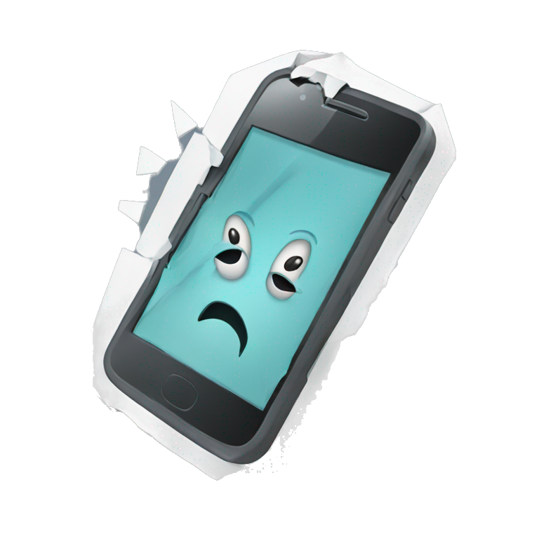 Broken cellphone emoji