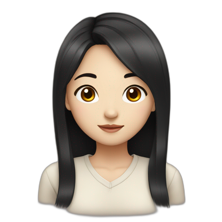 cute asian girl with black hair emoji