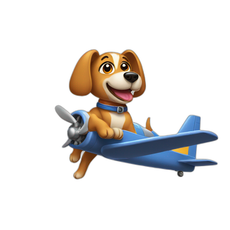 flying dog as a plane emoji