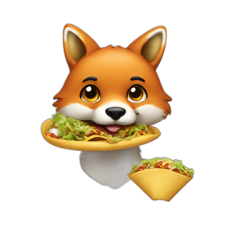 A fox eating tacos  emoji