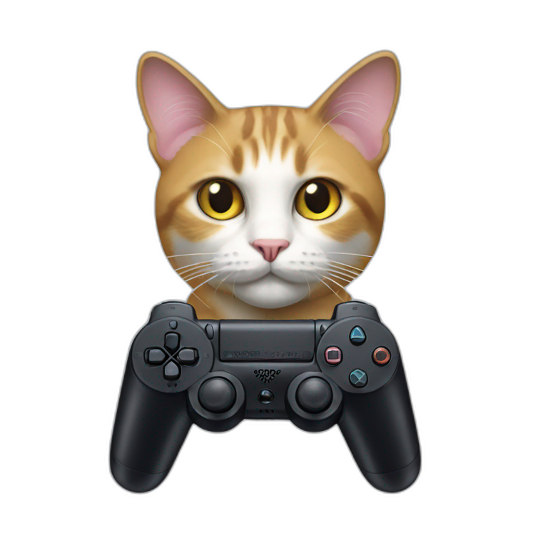 A cat with a PlayStation emoji