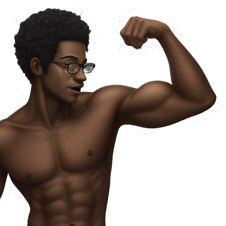 afro boy glasses back real emoji