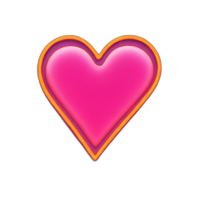 neon sign heart outline emoji