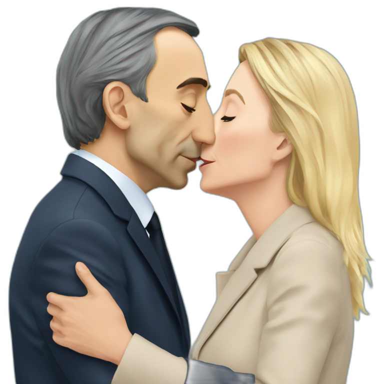 éric zemmour kissing marine lepen emoji