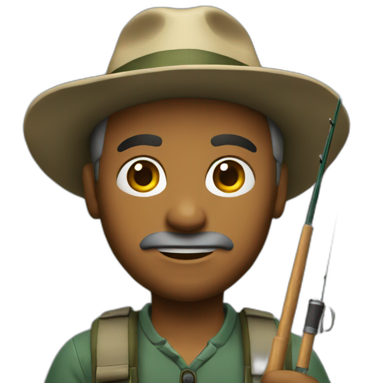 A men with having a fishing rod emoji
