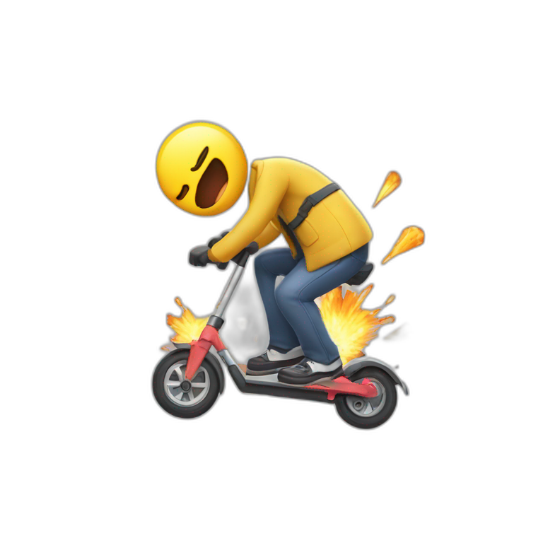 accident de trotinette explosion emoji