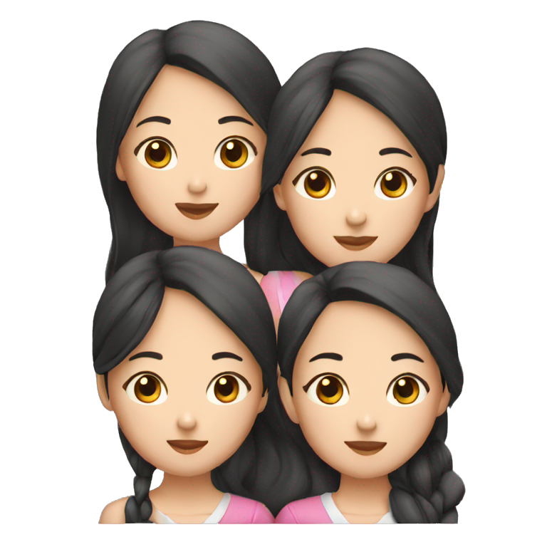 three asian girls  emoji