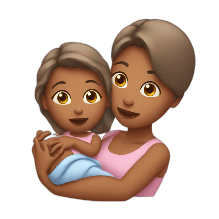 Mother holding baby emoji