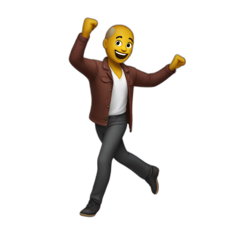 Man dancing the griddy emoji