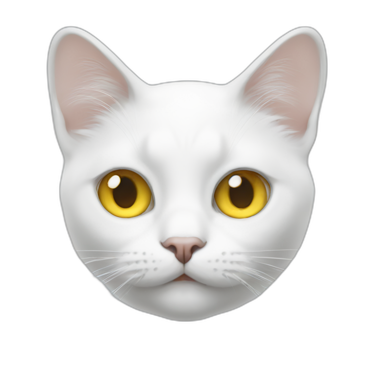 White cat with one eye yellow one eye blue emoji
