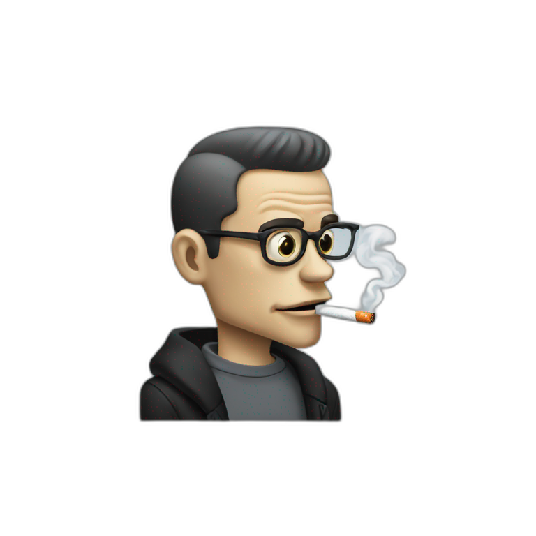 Mr robot smoking a cigarette emoji