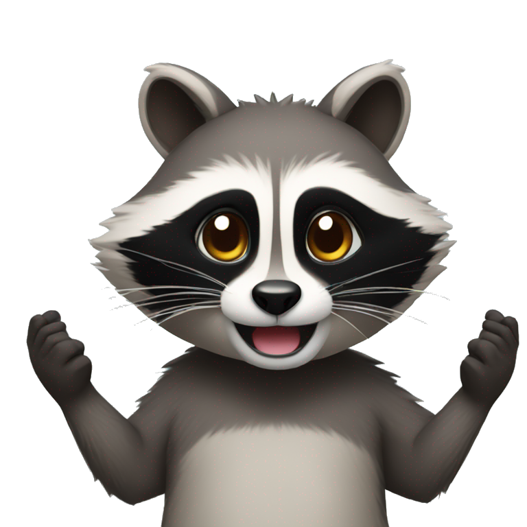 Raccon with hands up emoji