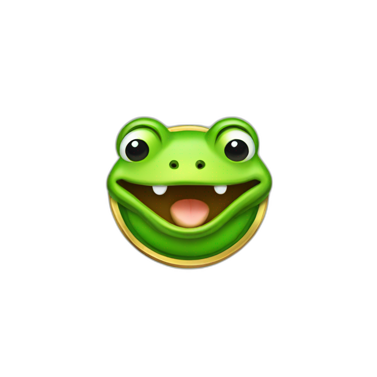 cute frog coin emoji