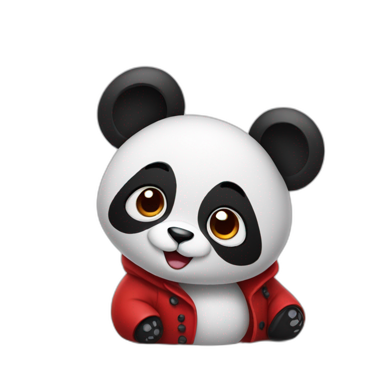 Panda in a red coat emoji