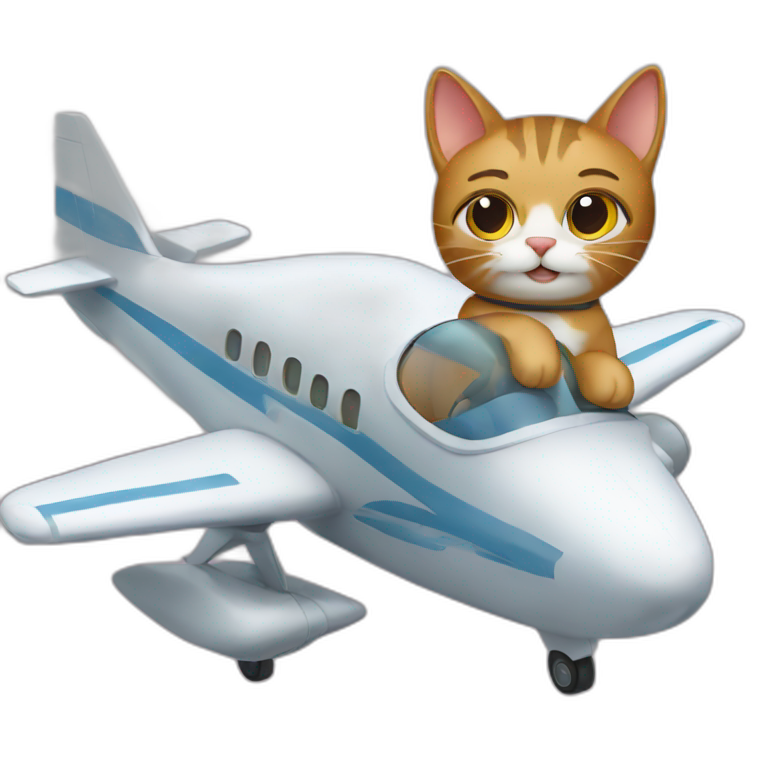 Cat piloting an aeroplane emoji