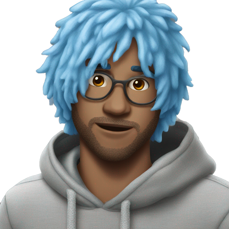 cool blue haired guy meme emoji