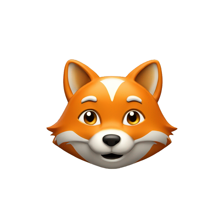 fox 3D happy, sad, working emoji