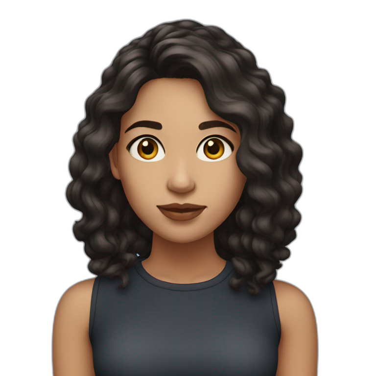 Light skinned girl in her 20s with dark shoulder length hair emoji
