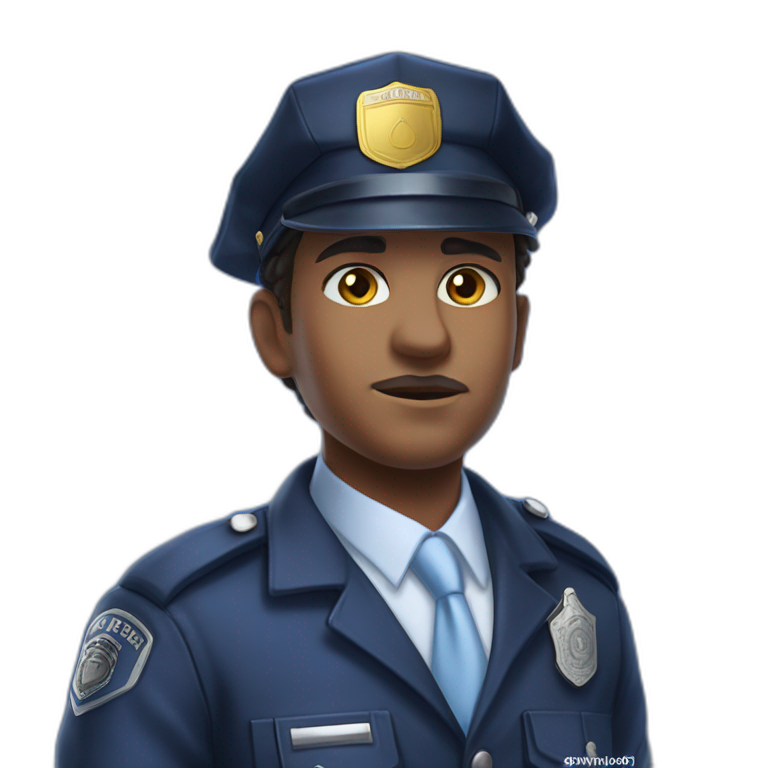 blue police uniform solo emoji
