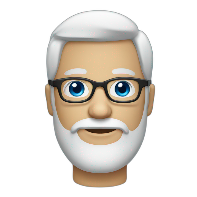 man with beard and glasses and blue eyes emoji