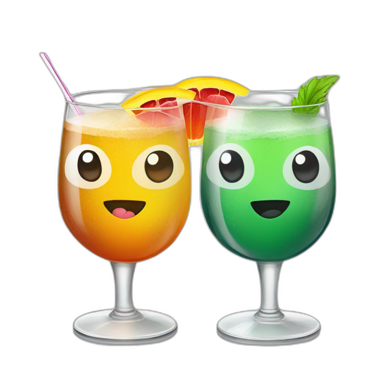 Deux verres à cocktails qui se trinquent emoji