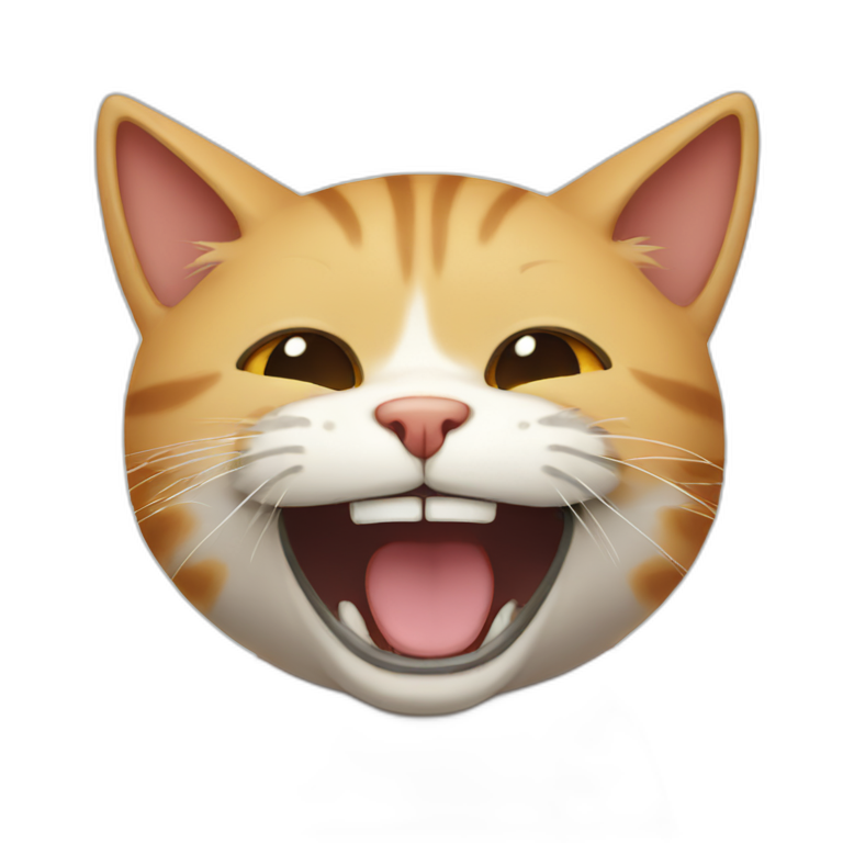 Smiling cat and crying gog emoji
