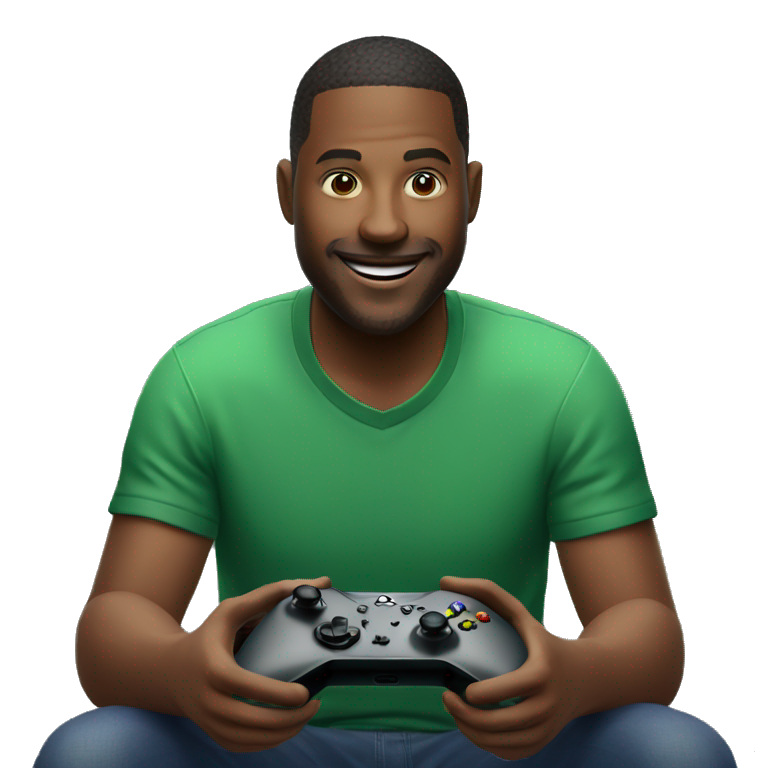 man playing games on a gamepad Xbox series x emoji