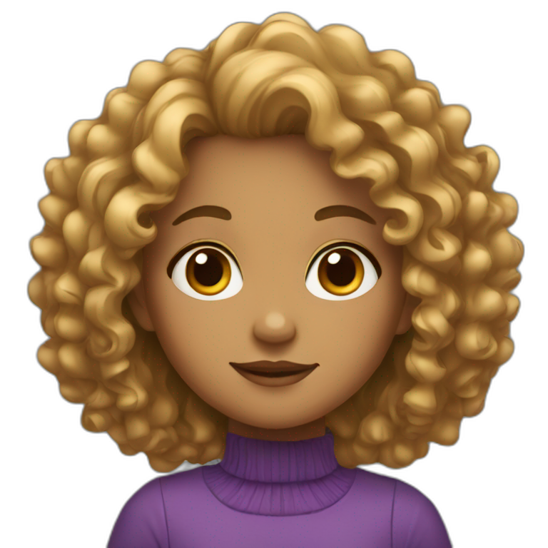 Girl with curly hair  emoji