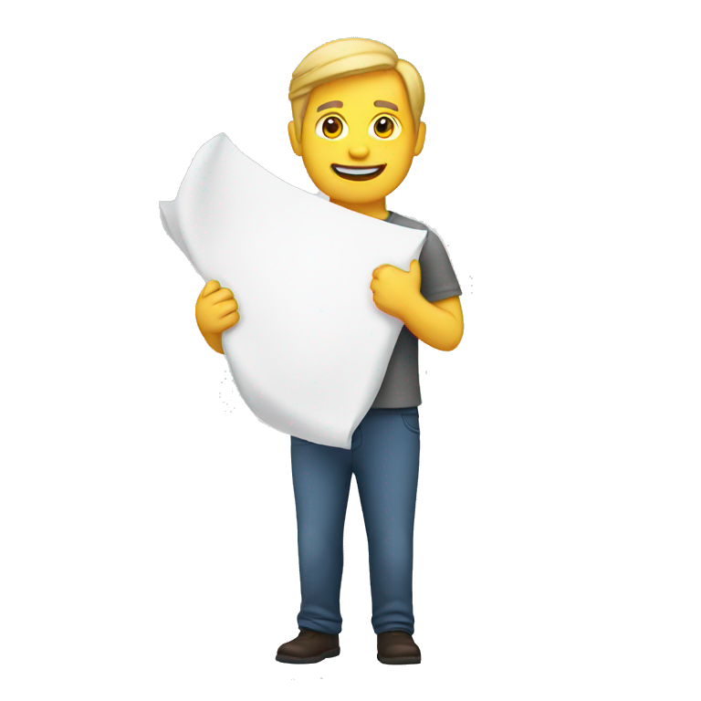 white man holding a sheet emoji